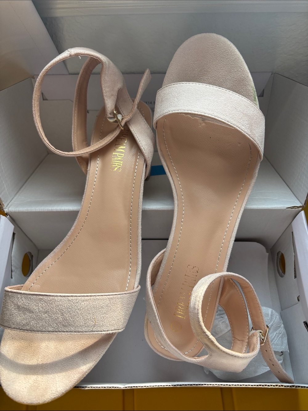 Dream Pairs Women's Open-Toe Ankle-Strap Heels in Blush Pink